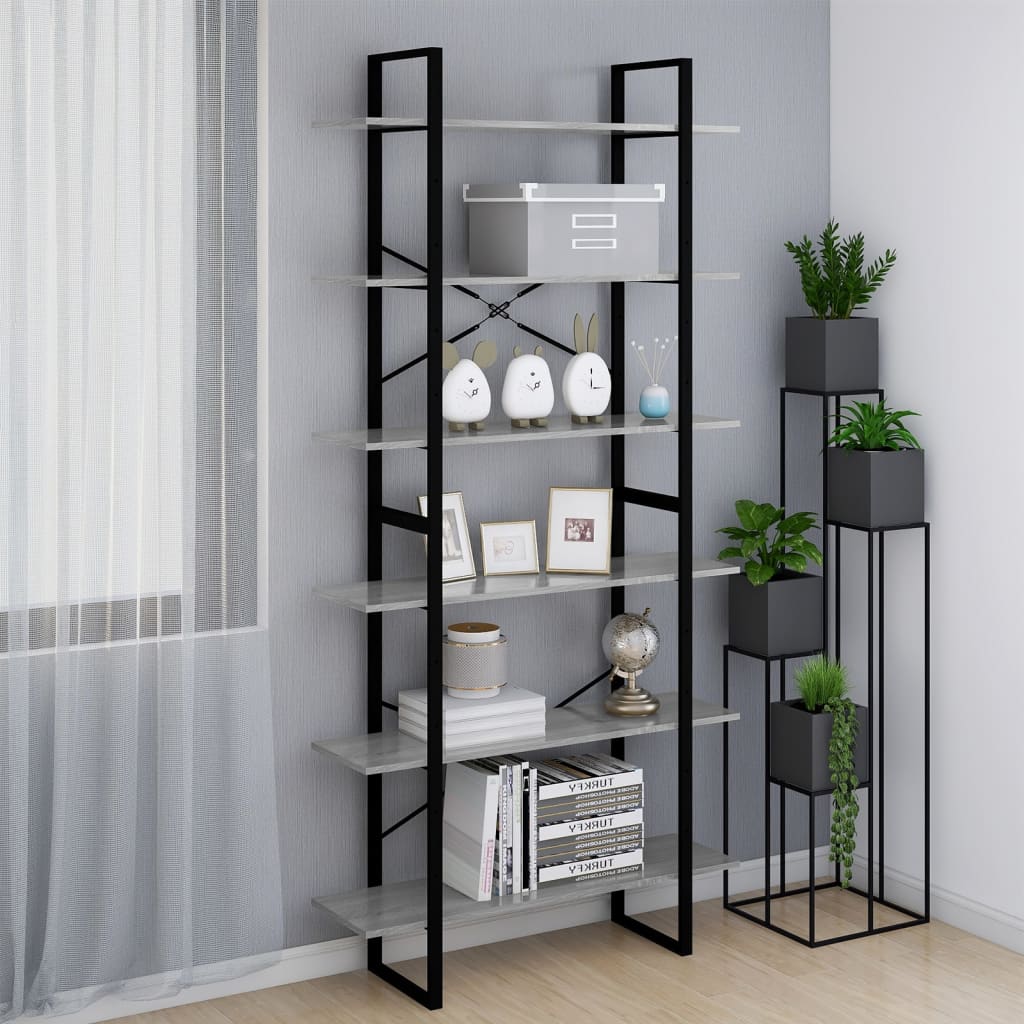 Armoire haute Sonoma gris 100x30x210 cm Bois d'ingénierie - XIOS