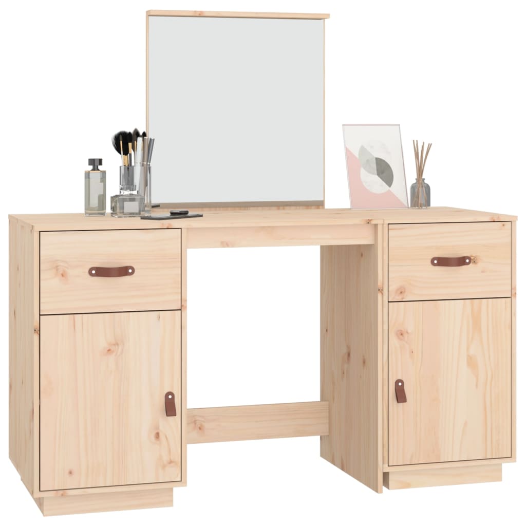 Ensemble de coiffeuse avec miroir Bois de pin solide Coiffeuses vidaXL