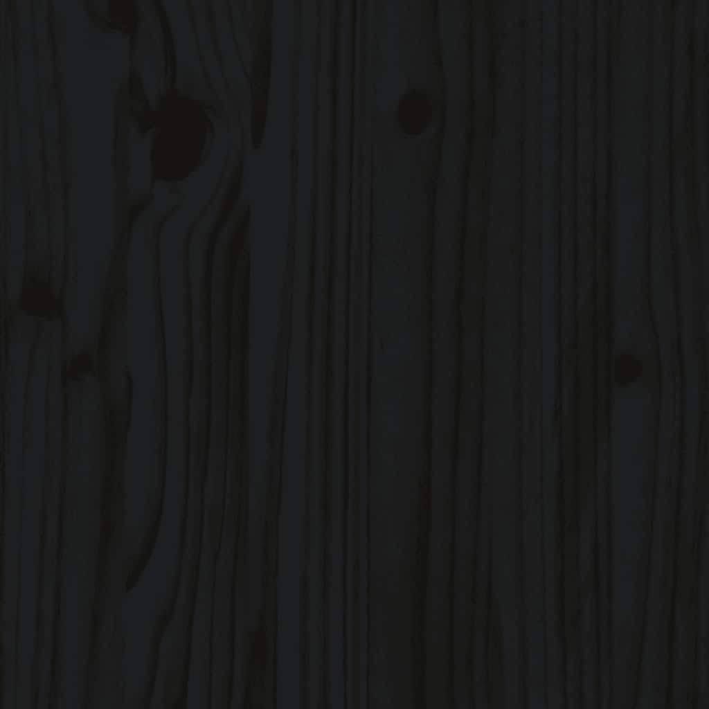 Ensemble de coiffeuse avec miroir noir bois de pin solide - XIOS