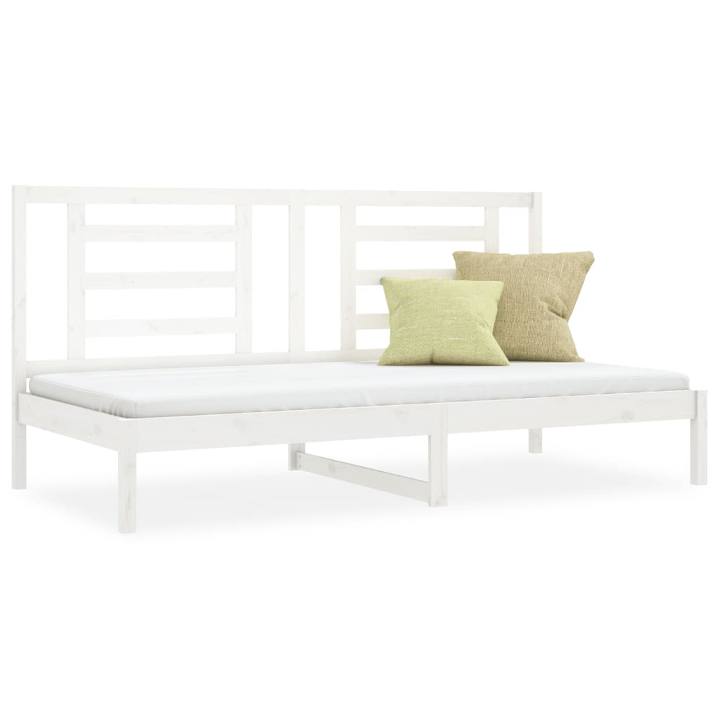 Lit de jour sans matelas blanc 90x200 cm bois de pin massif - XIOS