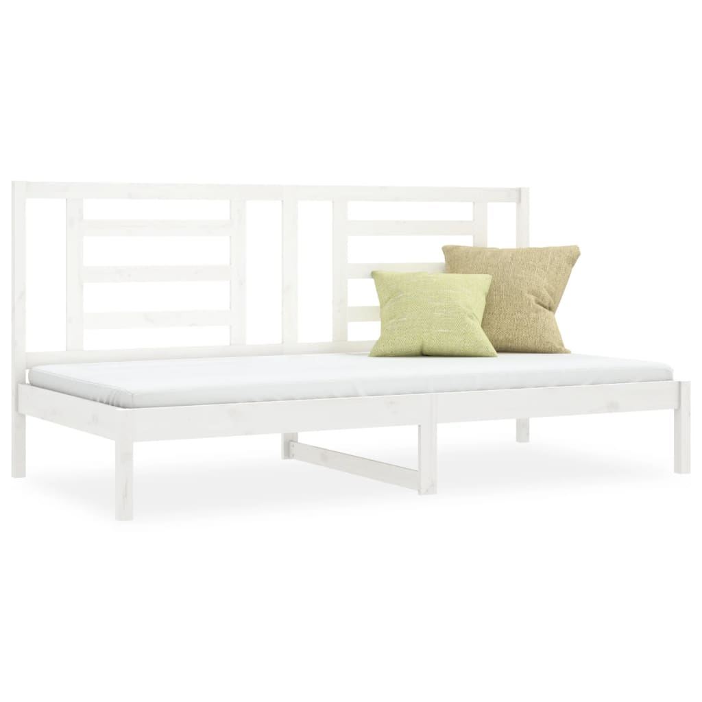 Lit de jour sans matelas blanc 80x200 cm bois de pin massif - XIOS