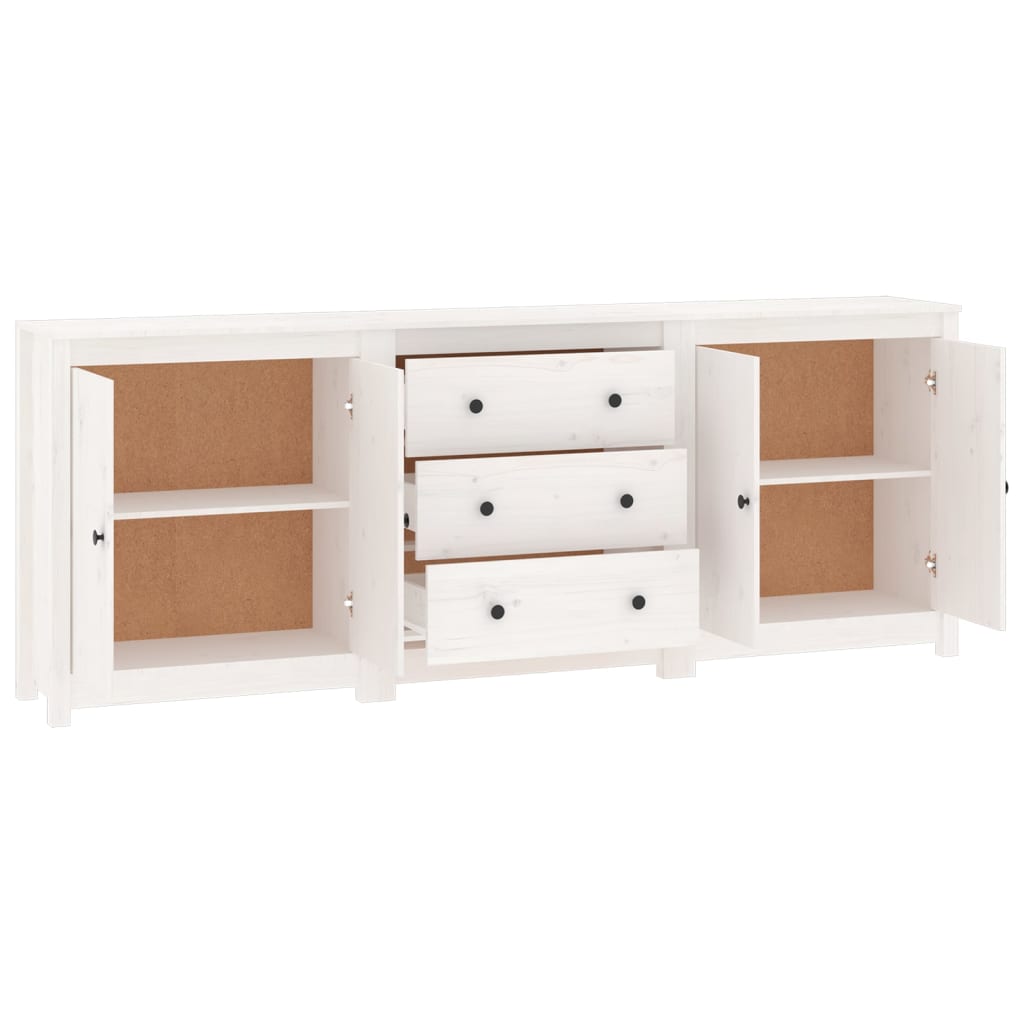 Buffet Blanc 210x35x80 cm Bois massif de pin - XIOS