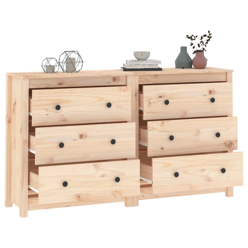 Buffet 140x35x80 cm Bois massif de pin - XIOS