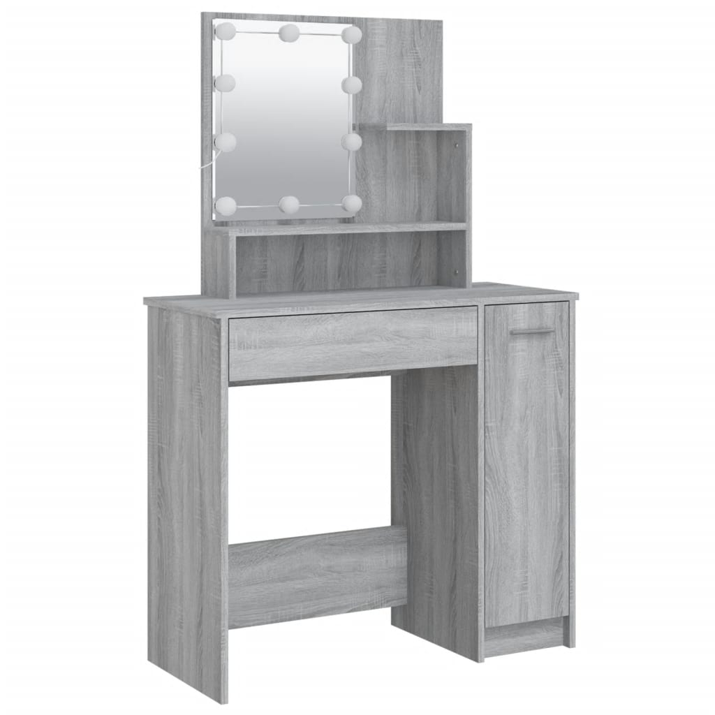Ensemble de coiffeuse avec LED Sonoma gris Bois d'ingénierie - XIOS