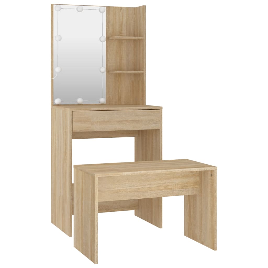 Ensemble de coiffeuse avec LED Chêne sonoma Bois d'ingénierie - XIOS