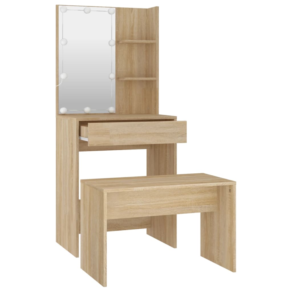 Ensemble de coiffeuse avec LED Chêne sonoma Bois d'ingénierie - XIOS