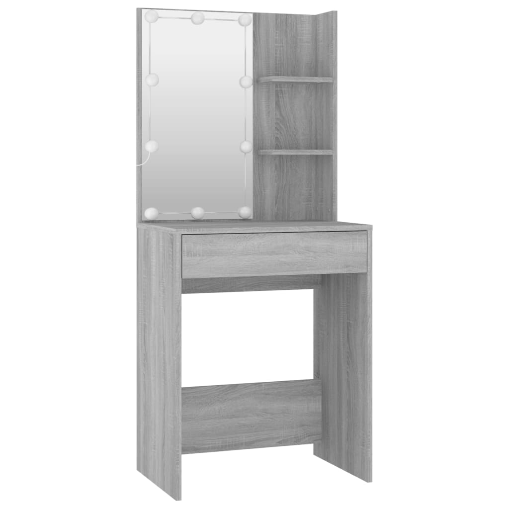 Ensemble de coiffeuse avec LED Sonoma gris Bois d'ingénierie - XIOS