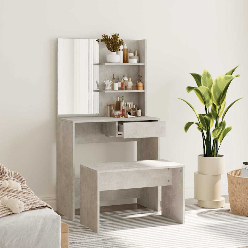 Ensemble de coiffeuse Gris béton 74,5x40x141 cm - XIOS