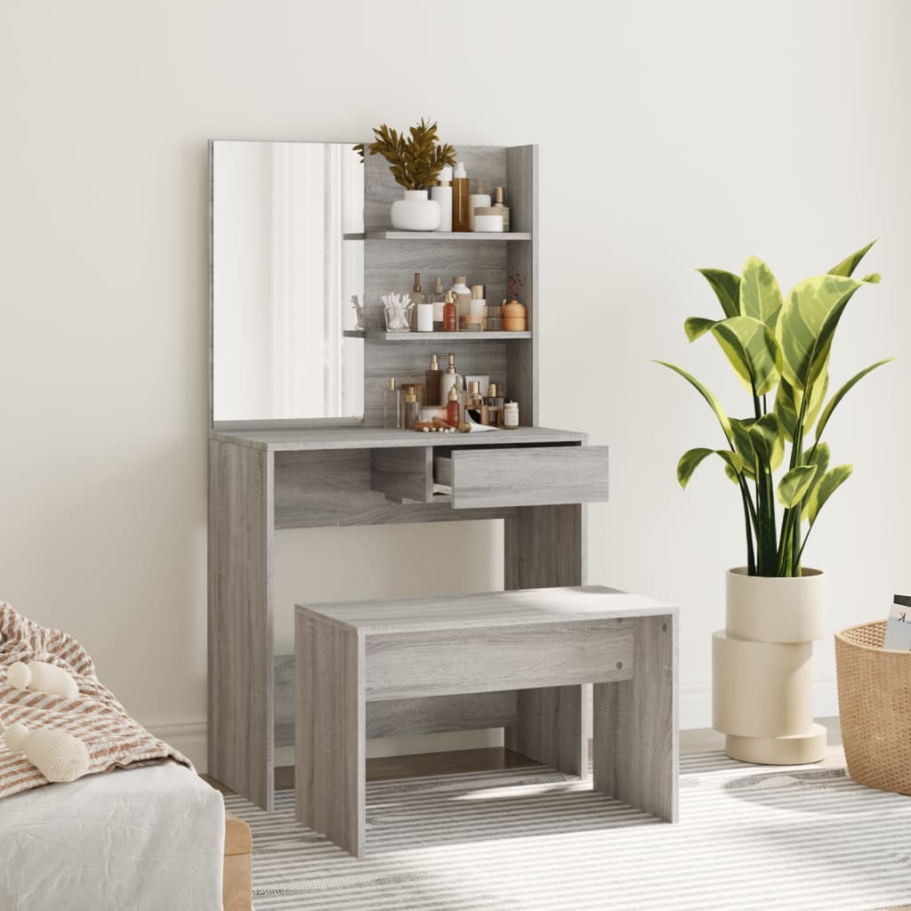 Ensemble de coiffeuse Sonoma gris 74,5x40x141 cm - XIOS