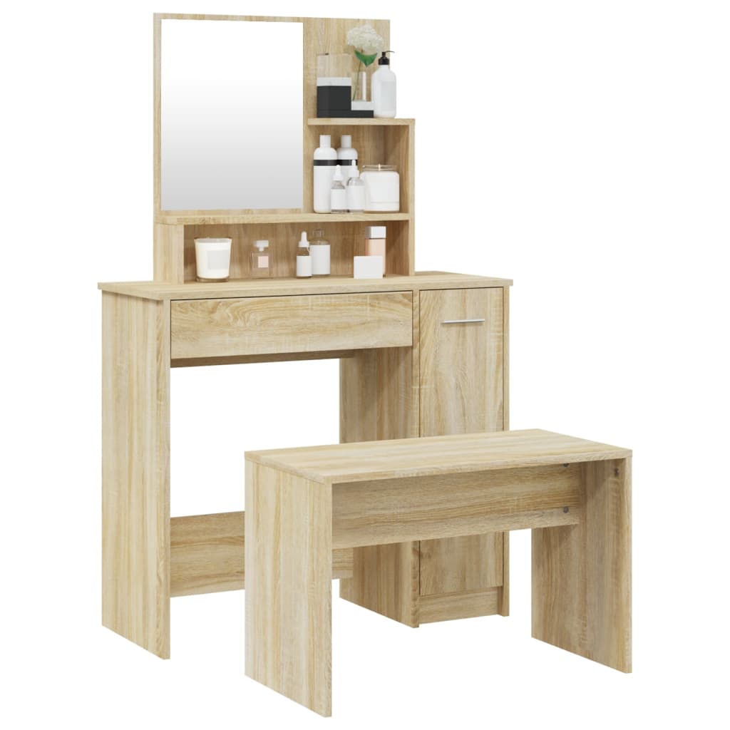 Ensemble de coiffeuse Chêne Sonoma 86,5x35x136 cm - XIOS