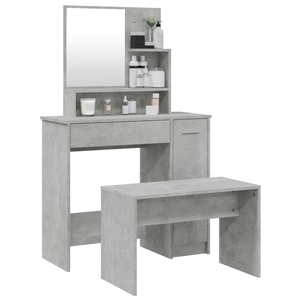 Ensemble de coiffeuse Gris béton 86,5x35x136 cm - XIOS