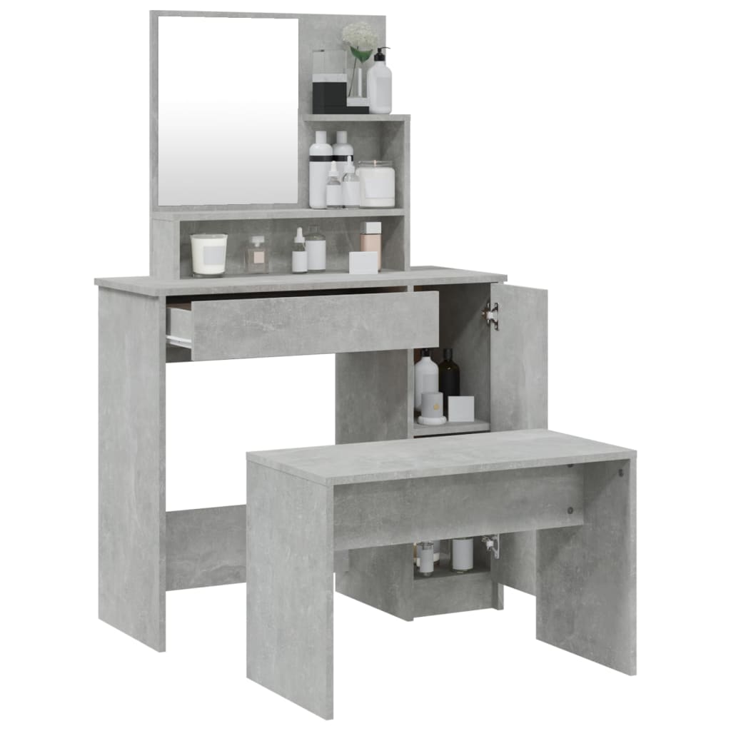 Ensemble de coiffeuse Gris béton 86,5x35x136 cm - XIOS