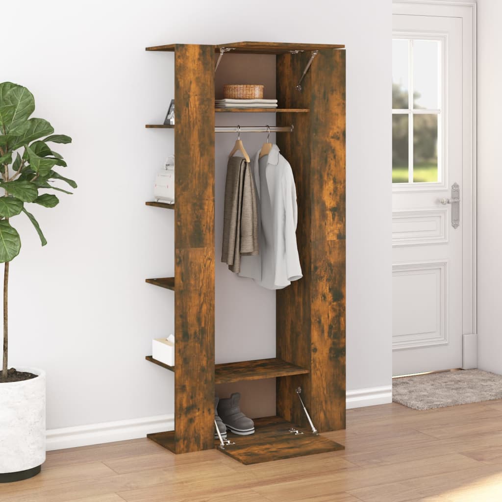 Armoires de couloir 2 pcs chêne fumé bois d'ingénierie