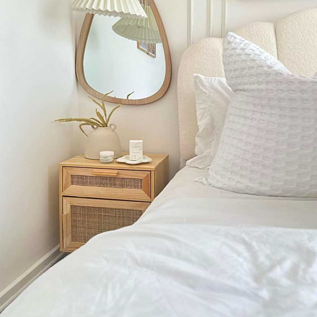 Tables de chevet 2 pcs Marron Bois pin massif et rotin naturel - XIOS