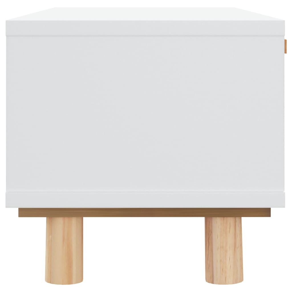 Table basse Blanc 80x40x30 cm Bois d'ingénierie et pin massif - XIOS