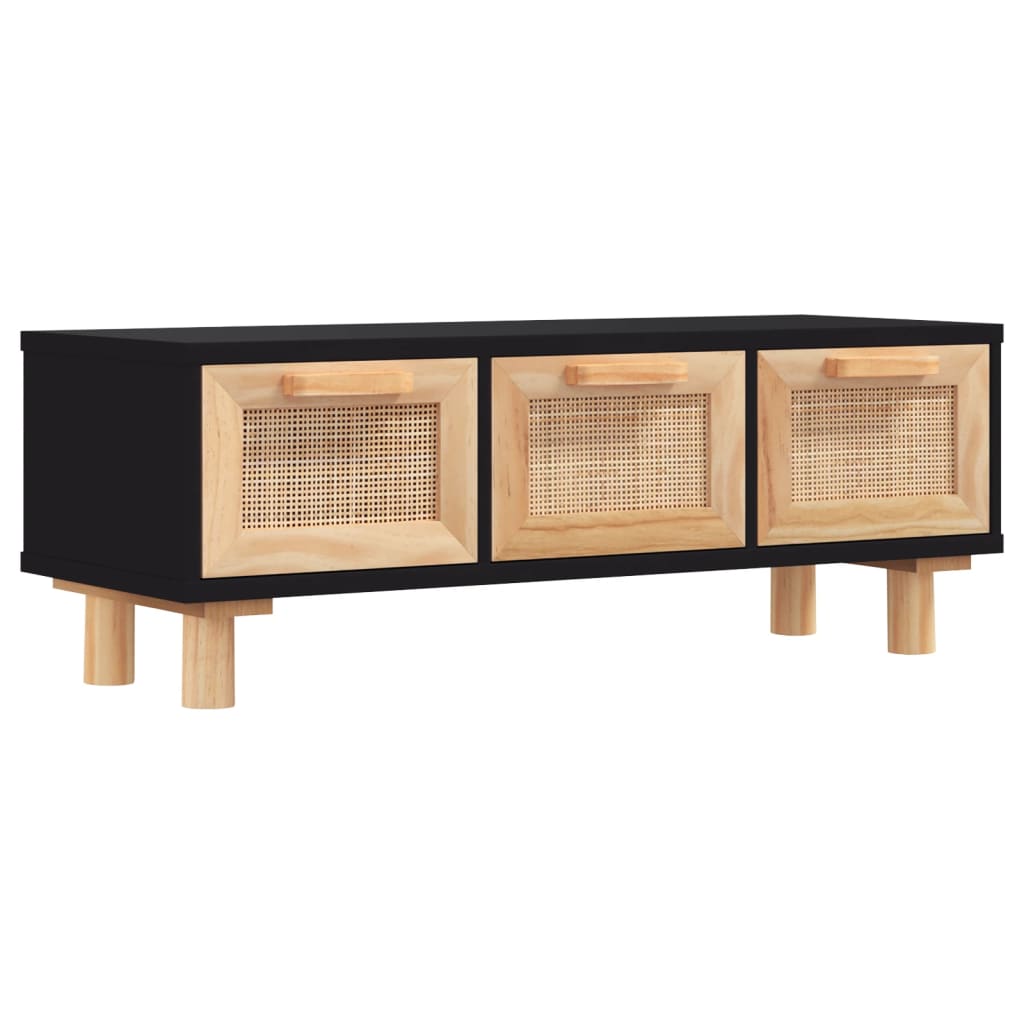Table basse Noir 80x40x30 cm Bois d'ingénierie et pin massif - XIOS
