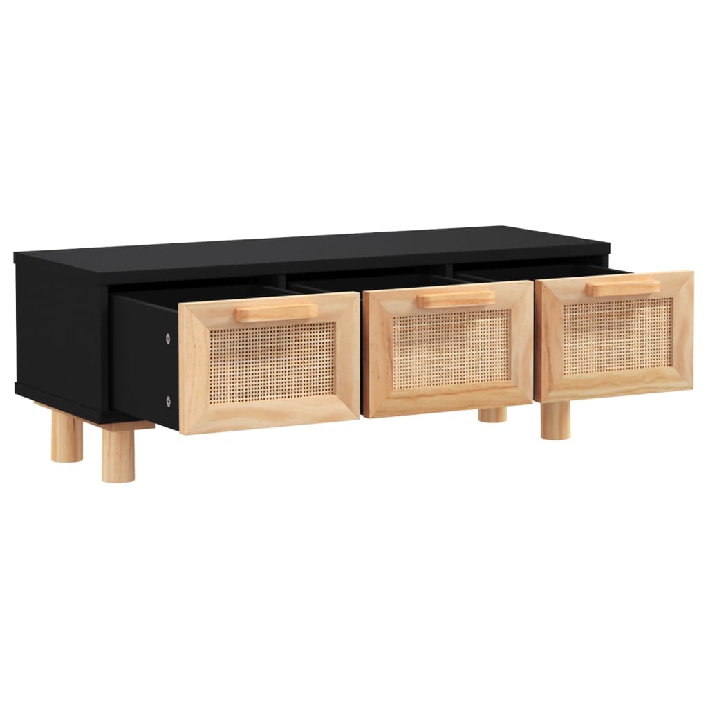 Table basse Noir 80x40x30 cm Bois d'ingénierie et pin massif - XIOS