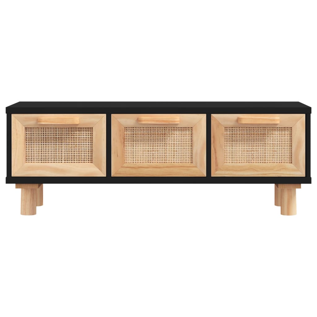 Table basse Noir 80x40x30 cm Bois d'ingénierie et pin massif - XIOS