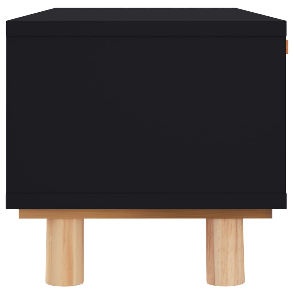 Table basse Noir 80x40x30 cm Bois d'ingénierie et pin massif - XIOS