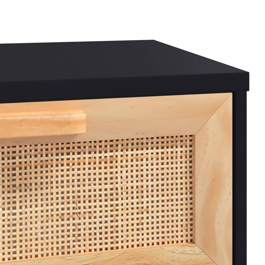 Table basse Noir 80x40x30 cm Bois d'ingénierie et pin massif - XIOS