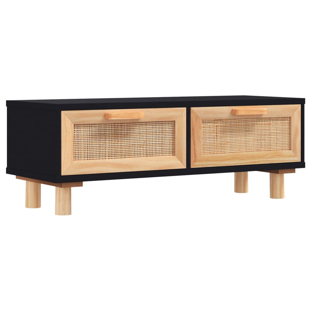Table basse Noir 80x40x30 cm Bois d'ingénierie et pin massif - XIOS