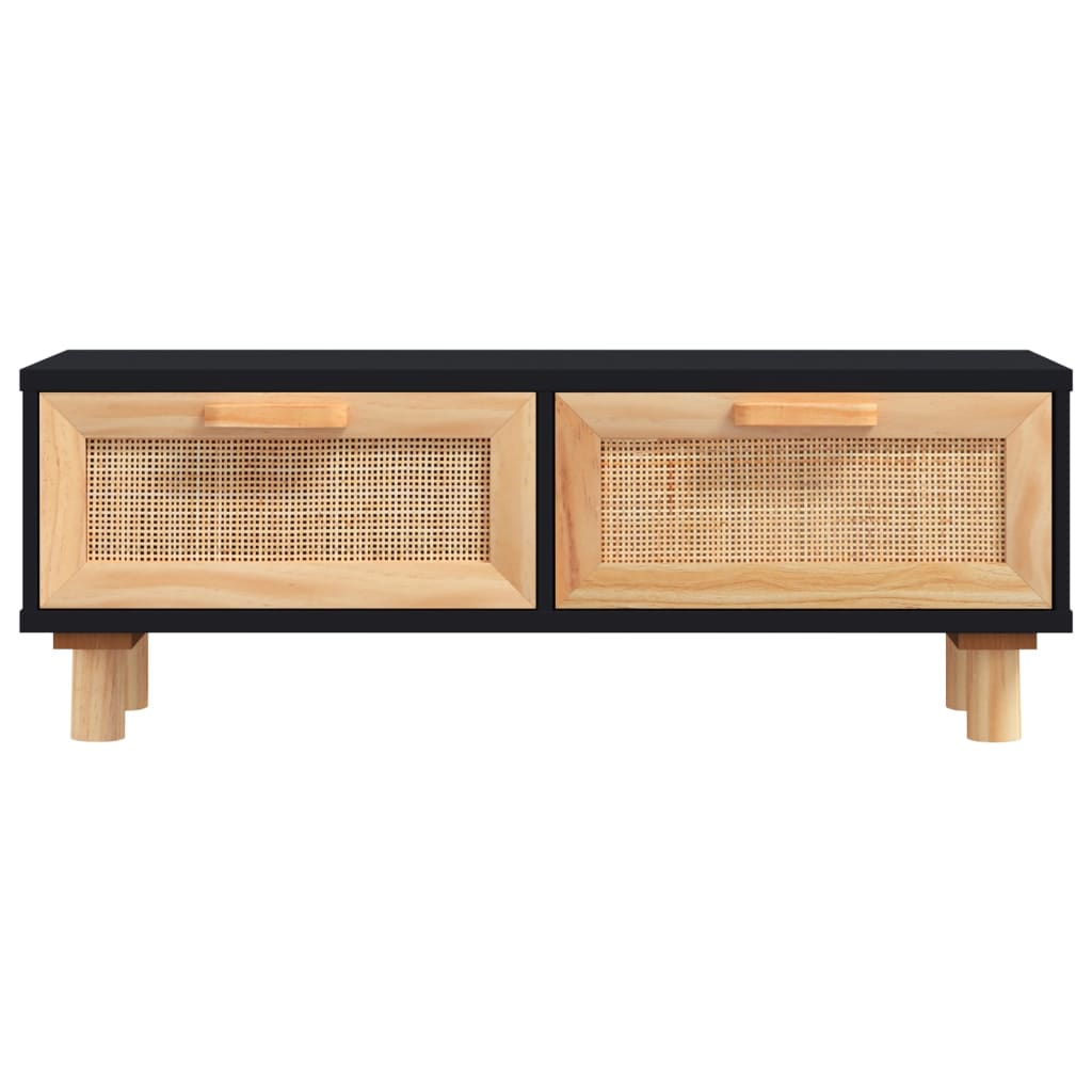 Table basse Noir 80x40x30 cm Bois d'ingénierie et pin massif - XIOS