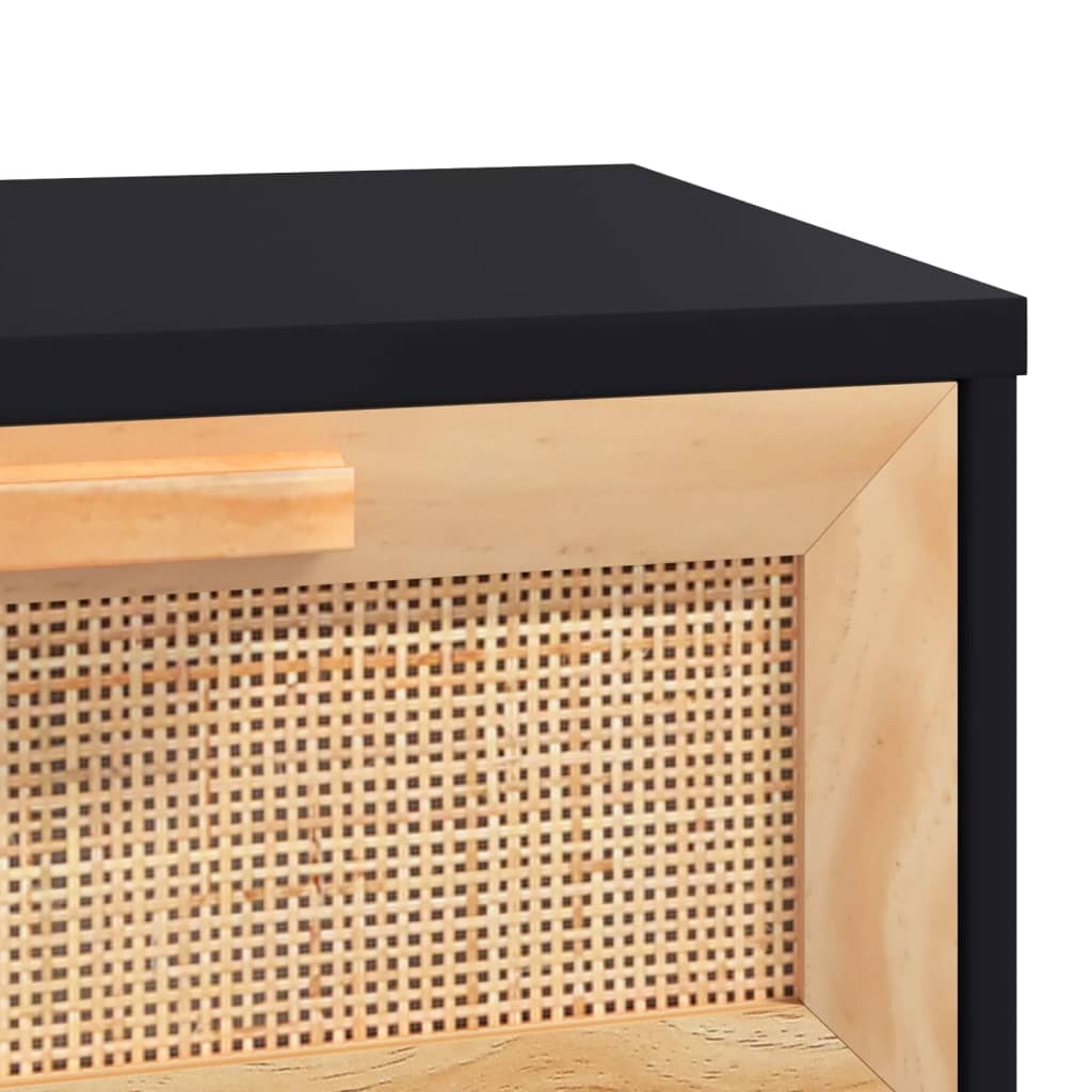 Table basse Noir 80x40x30 cm Bois d'ingénierie et pin massif - XIOS