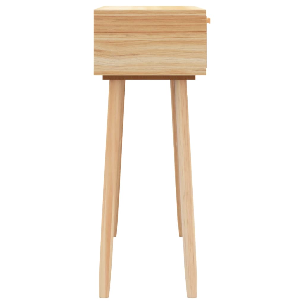 Table console Marron 80x30x75 cm Bois massif pin /rotin naturel - XIOS