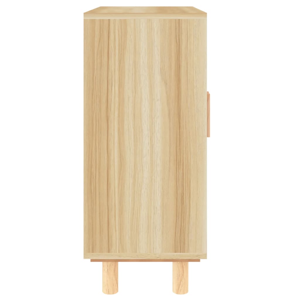 Buffet Marron 60x30x70 cm Bois de pin massif et rotin naturel - XIOS