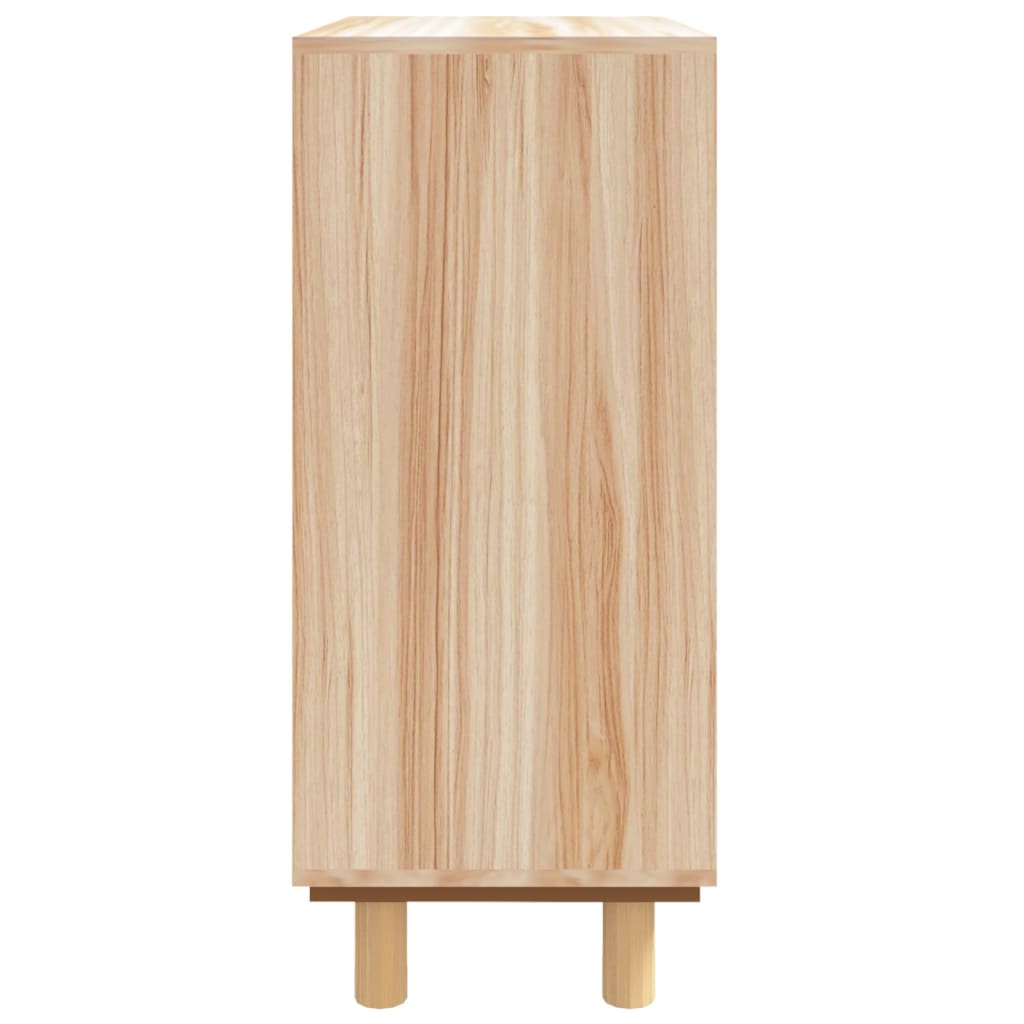 Buffet Marron 60x30x70 cm Bois de pin massif et rotin naturel - XIOS