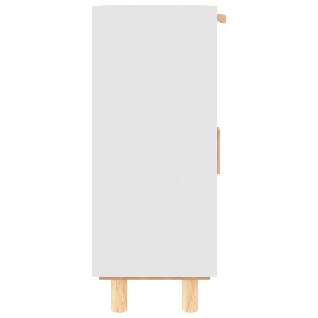Buffet Blanc 60x30x75 cm Bois de pin massif et rotin naturel - XIOS