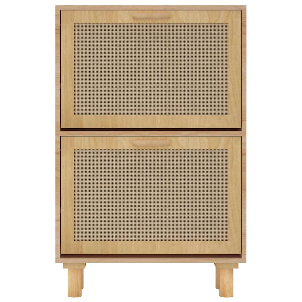Armoire à chaussures Marron 52x25x80 cm Bois d'ingénierie/rotin - XIOS