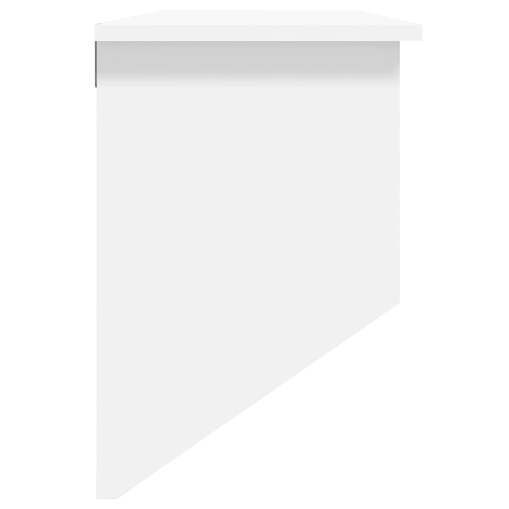 Porte-manteau mural Blanc Bois d'ingénierie et rotin naturel Étagères murales & corniches vidaXL