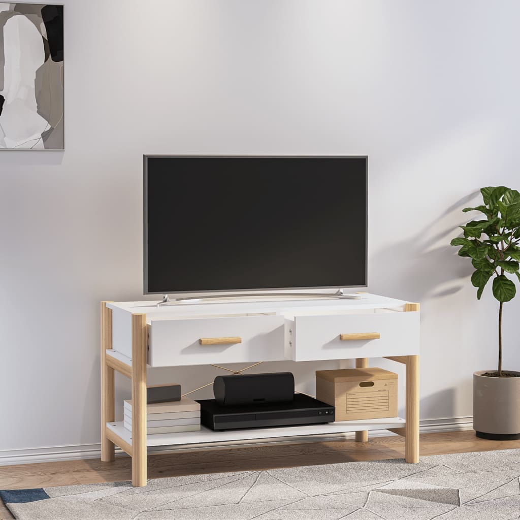 Meuble TV Blanc 82x38x45 cm Bois d'ingénierie - XIOS