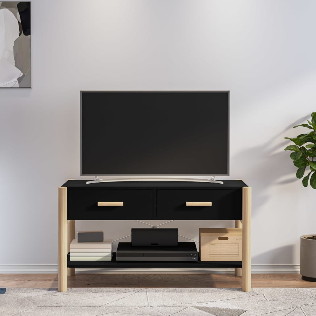Meuble TV Noir 82x38x45 cm Bois d'ingénierie - XIOS