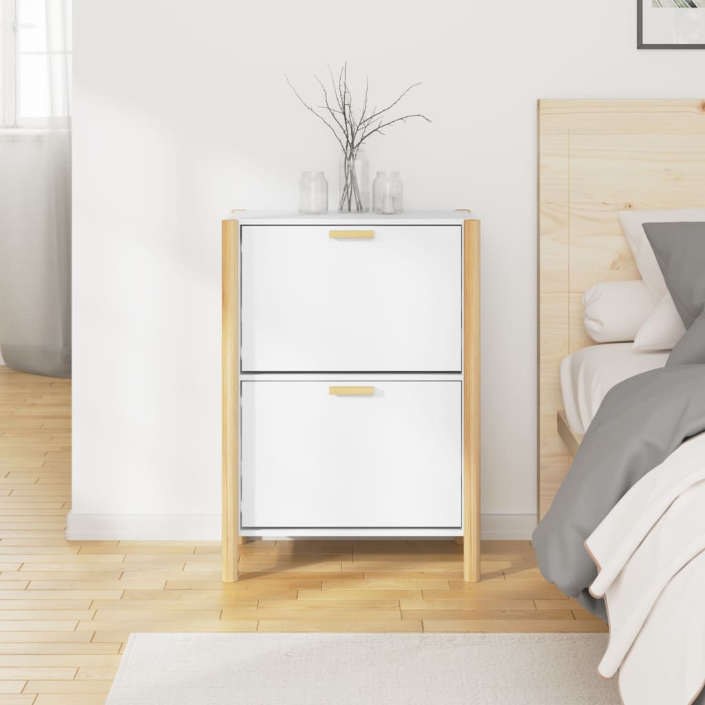 Armoire à chaussures Blanc 57,5x33x80 cm Bois d'ingénierie - XIOS