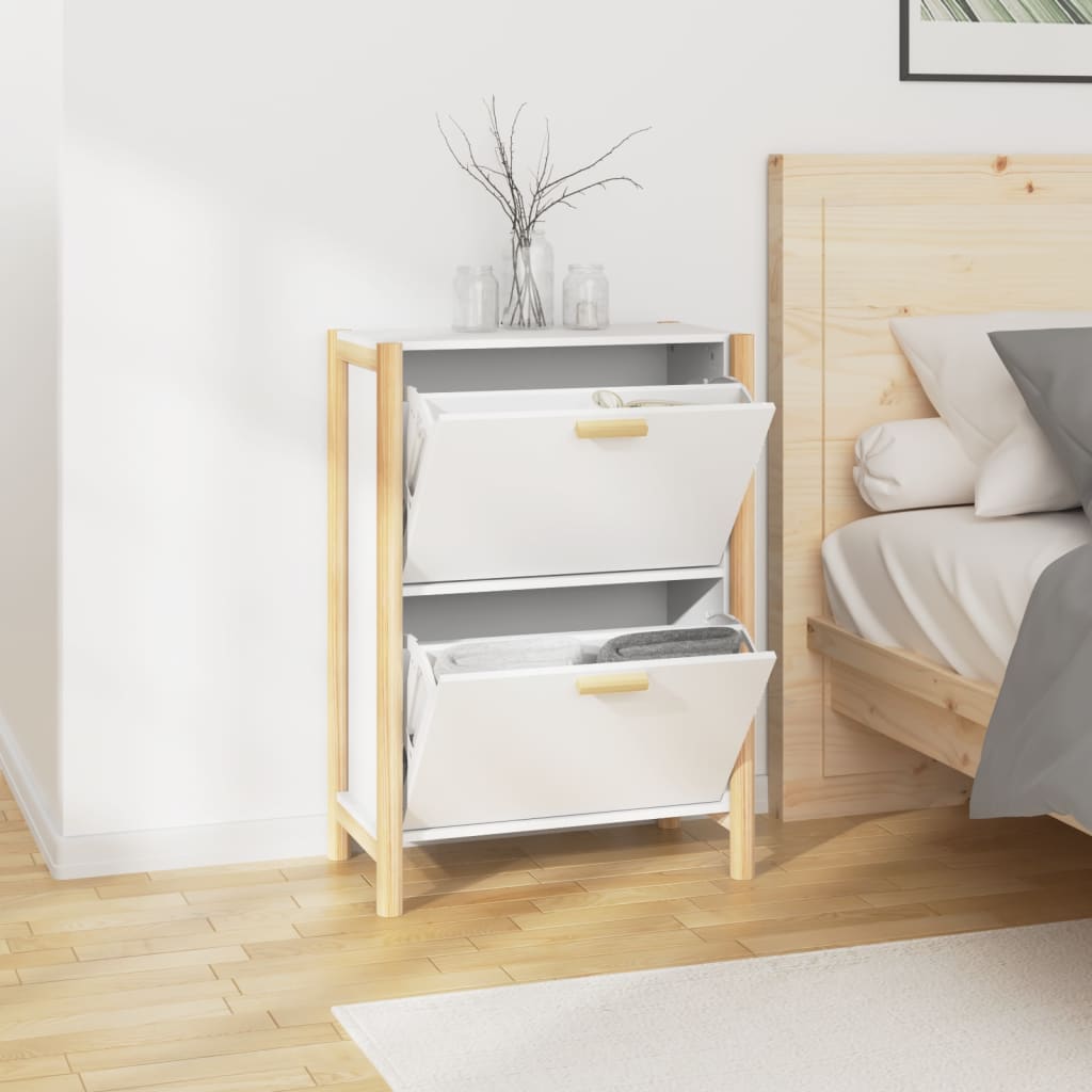Armoire à chaussures Blanc 57,5x33x80 cm Bois d'ingénierie - XIOS