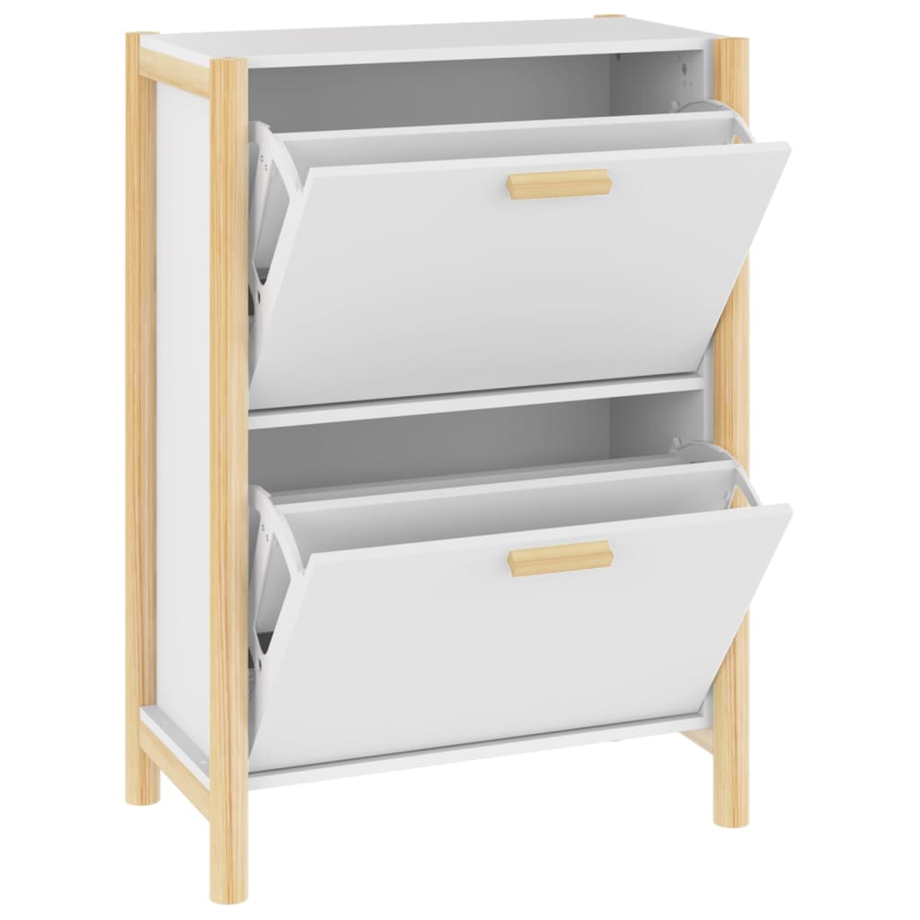 Armoire à chaussures Blanc 57,5x33x80 cm Bois d'ingénierie - XIOS