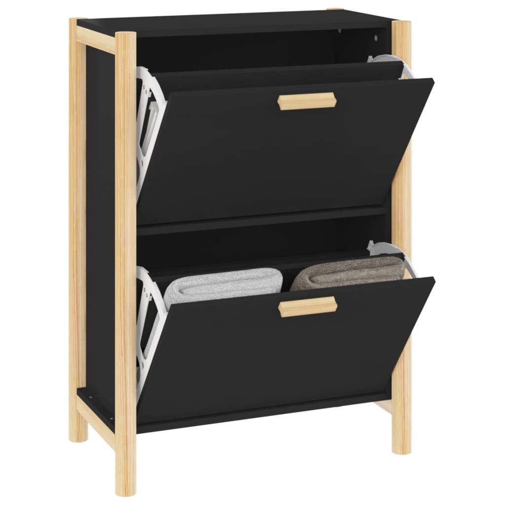 Armoire à chaussures Noir 57,5x33x80 cm Bois d'ingénierie - XIOS