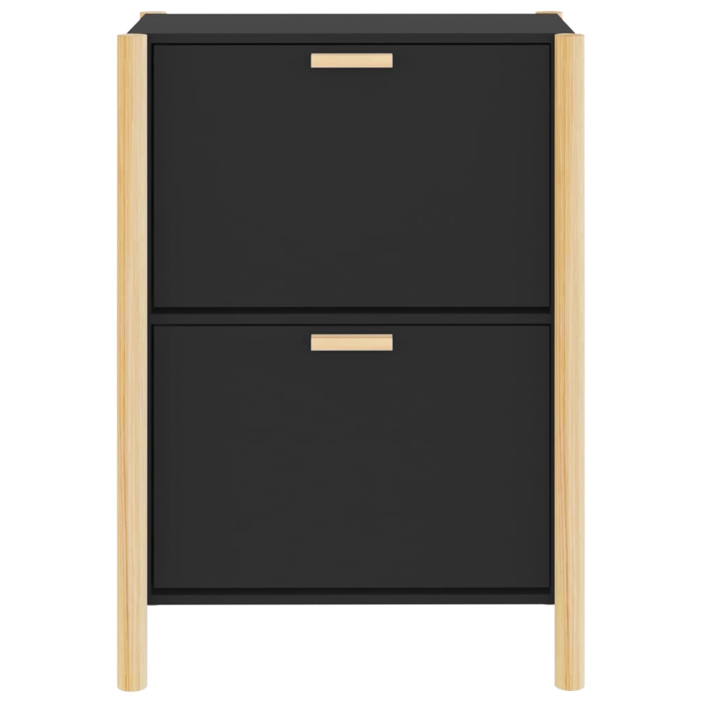 Armoire à chaussures Noir 57,5x33x80 cm Bois d'ingénierie - XIOS