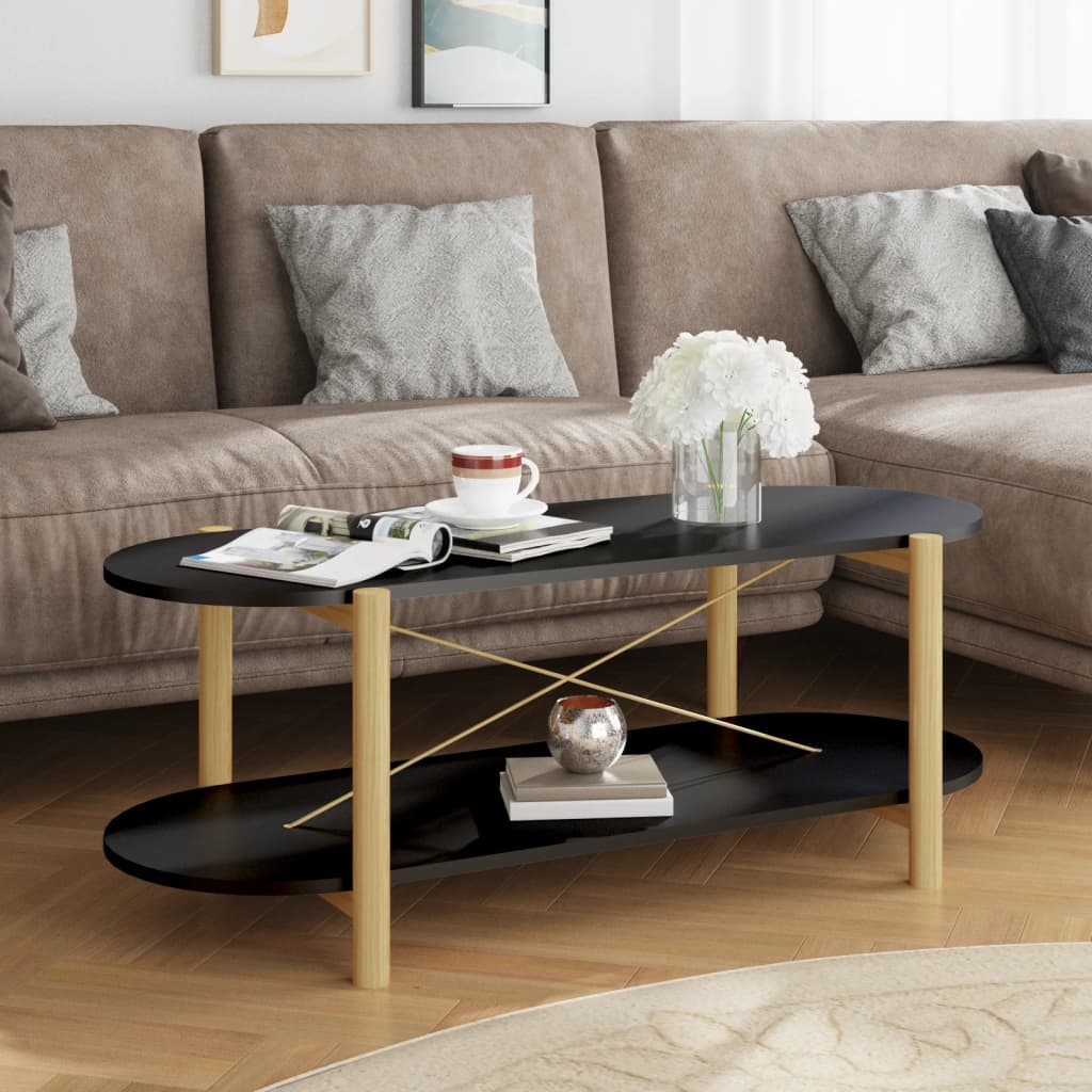 Table basse Noir 110x48x40 cm Bois d'ingénierie - XIOS