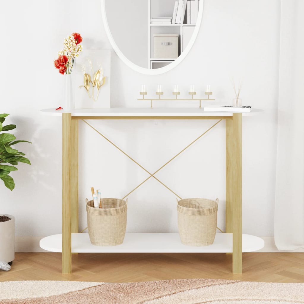Table console Blanc 110x38x75 cm Bois d'ingénierie - XIOS