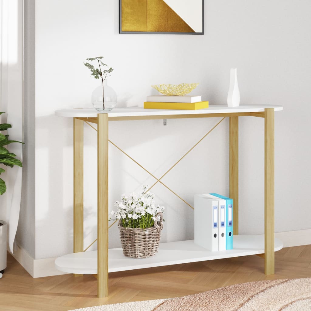 Table console Blanc 110x38x75 cm Bois d'ingénierie - XIOS