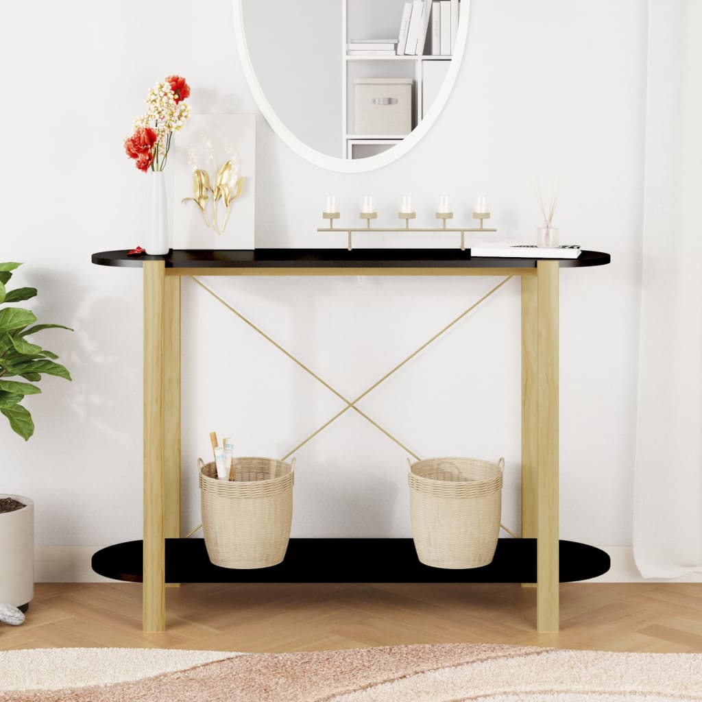 Table console Noir 110x38x75 cm Bois d'ingénierie - XIOS