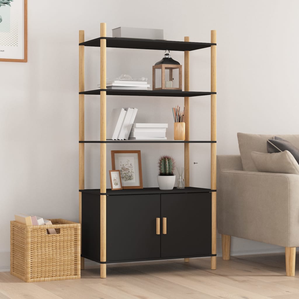 Buffet haut Noir 80x40x153 cm Bois d'ingénierie - XIOS