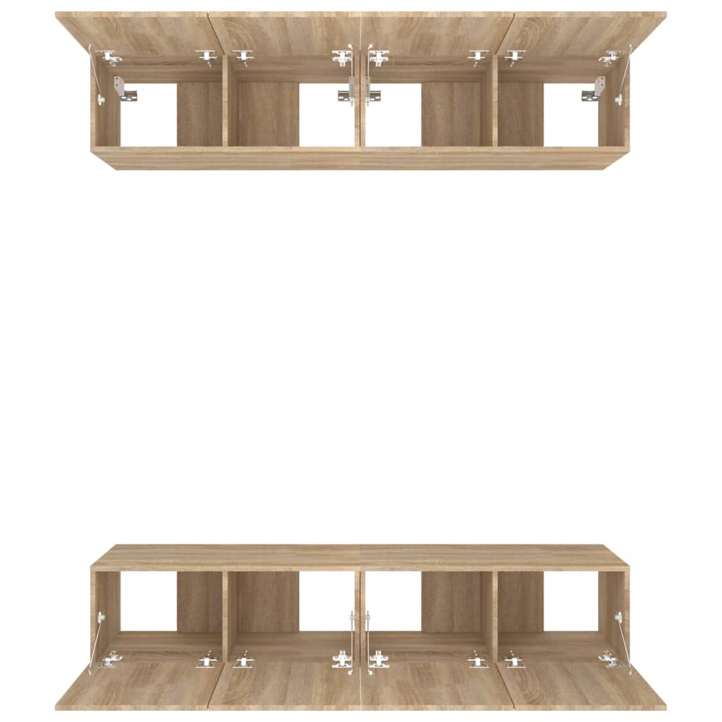 Meubles TV 4 pcs chêne sonoma 80x30x30 cm bois d'ingénierie - XIOS