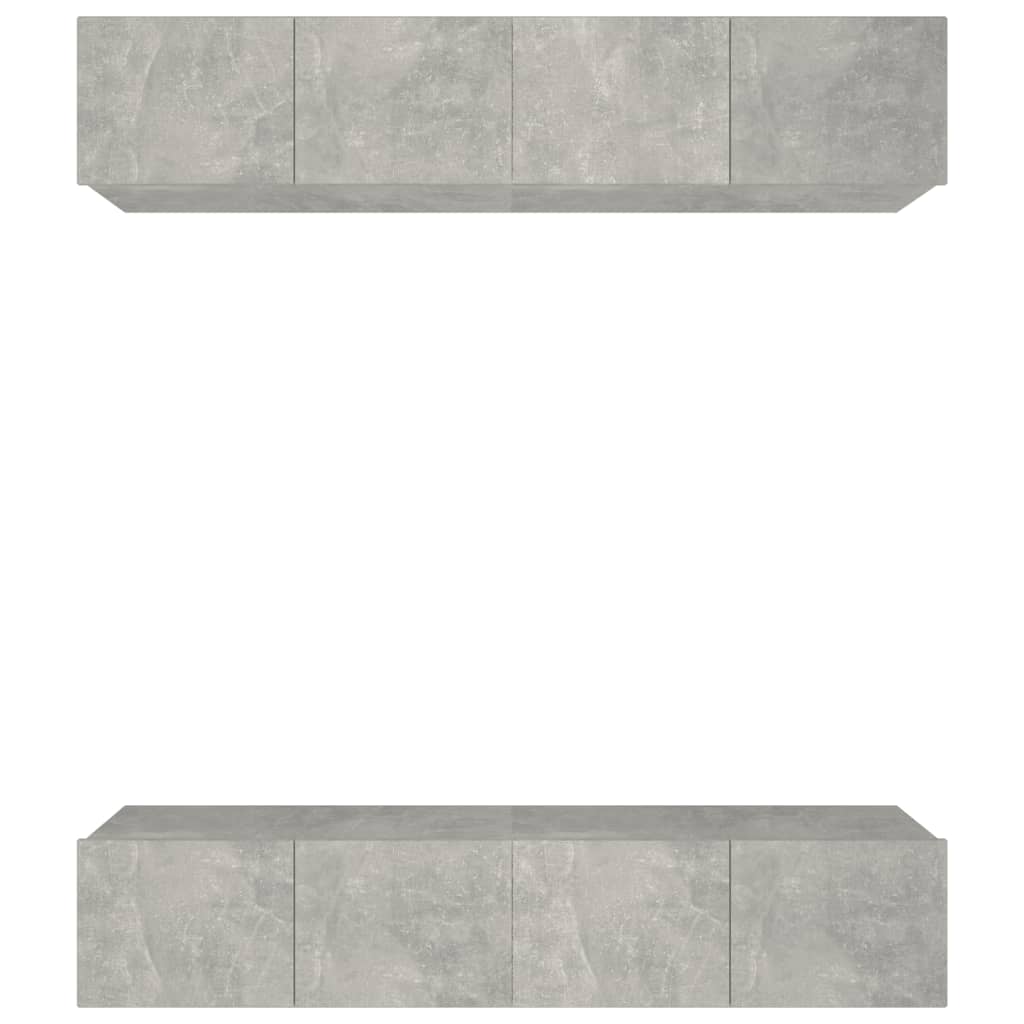 Meubles TV 4 pcs gris béton 80x30x30 cm bois d'ingénierie - XIOS