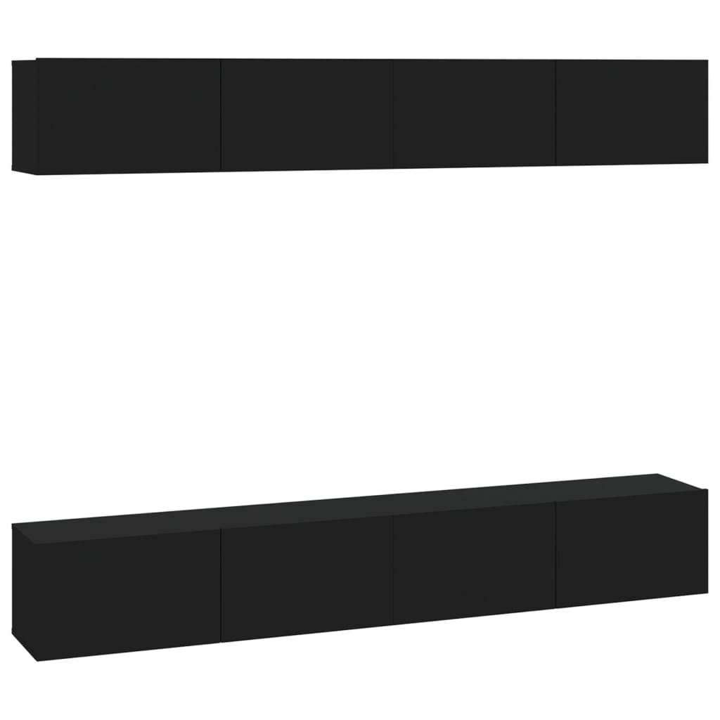 Meubles TV muraux 4 pcs Noir 100x30x30 cm Meubles TV vidaXL   
