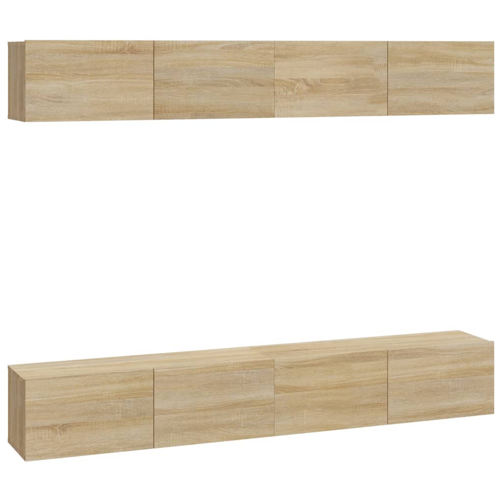 Meubles TV muraux 4 pcs chêne sonoma 100x30x30 cm Meubles TV vidaXL   