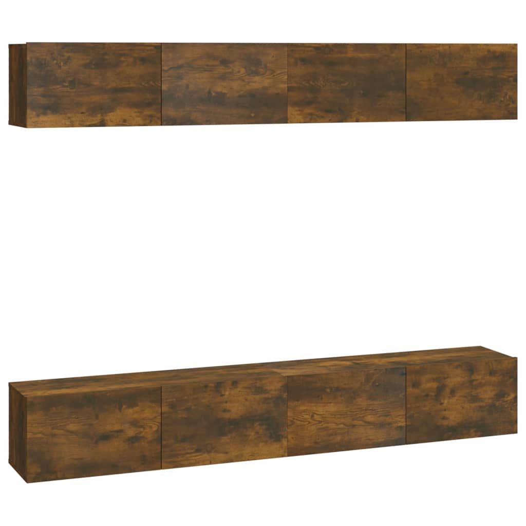 Meubles TV muraux 4 pcs chêne fumé 100x30x30 cm - XIOS